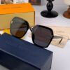 LV Black Rhinestone Edge Square Sunglasses