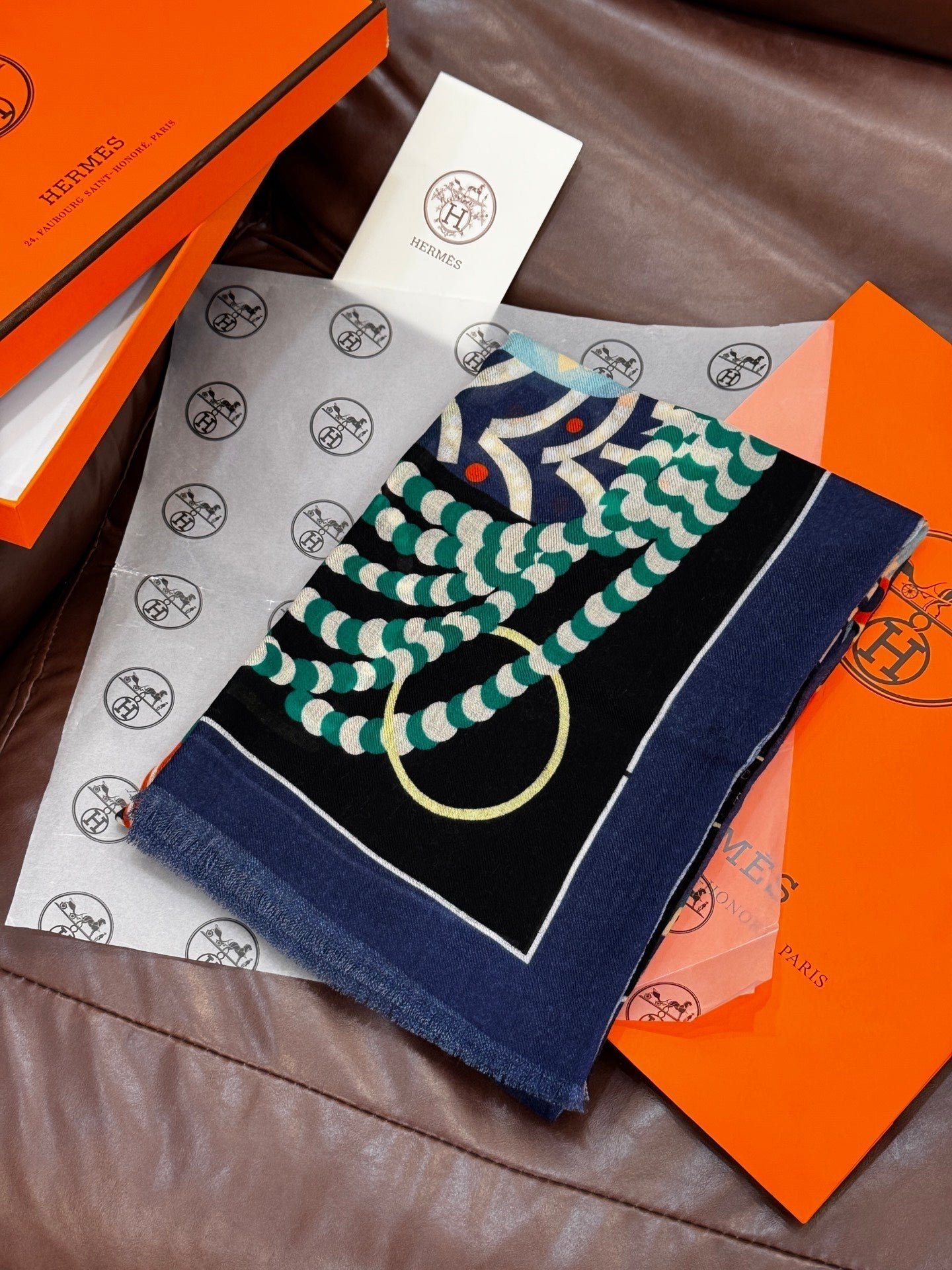 Hermès Silk Map Shawl - Image 10