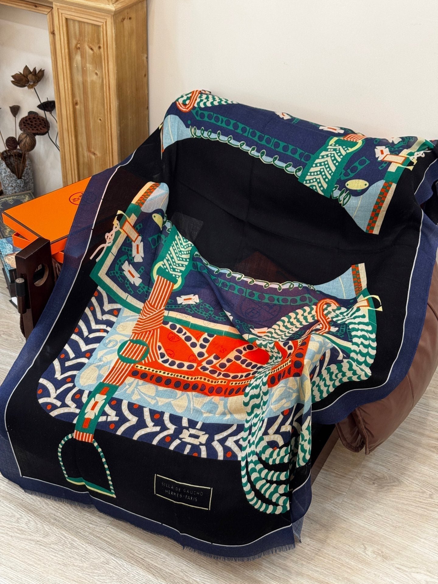 Hermès Silk Map Shawl - Image 6