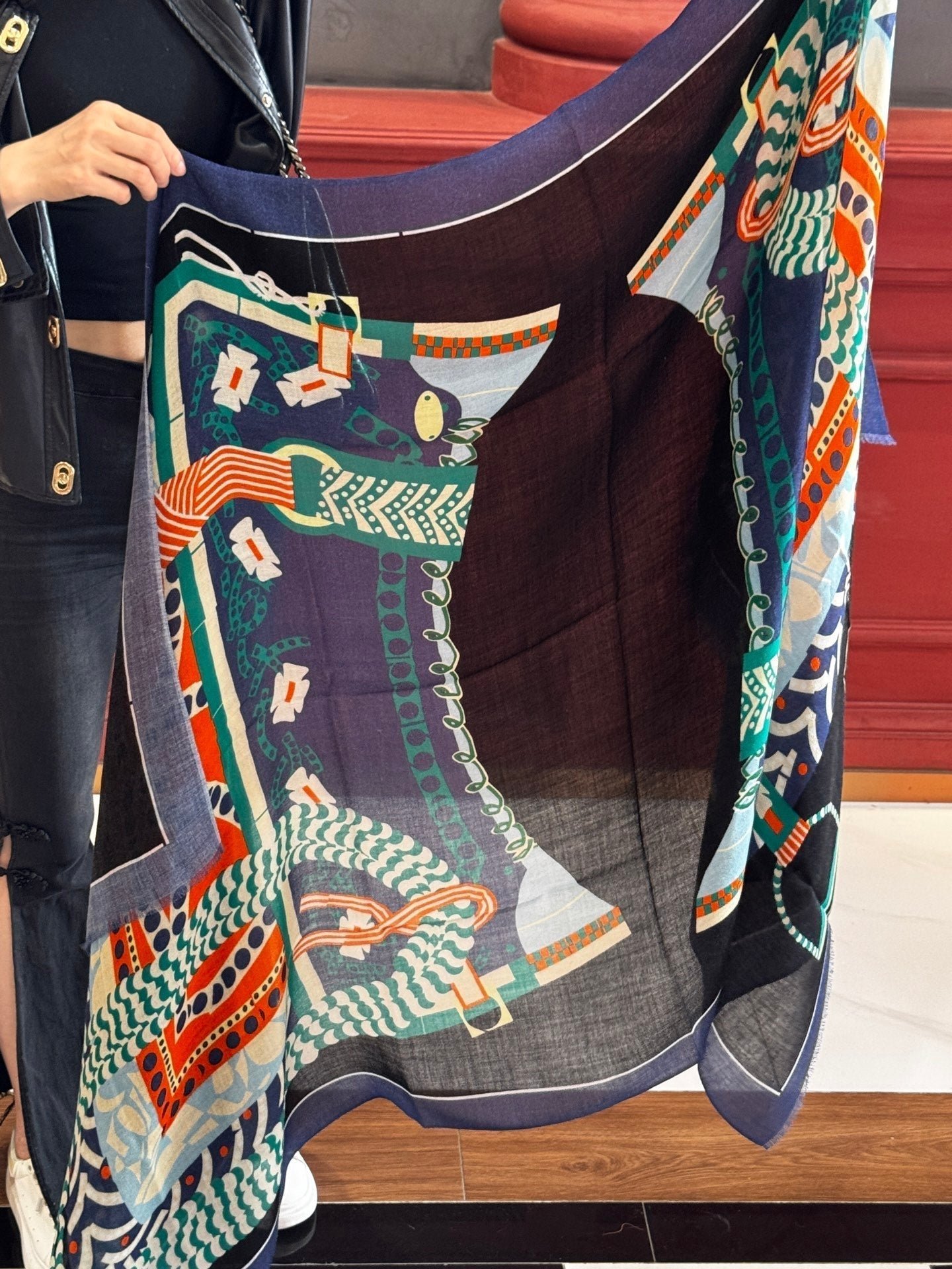Hermès Silk Map Shawl - Image 7