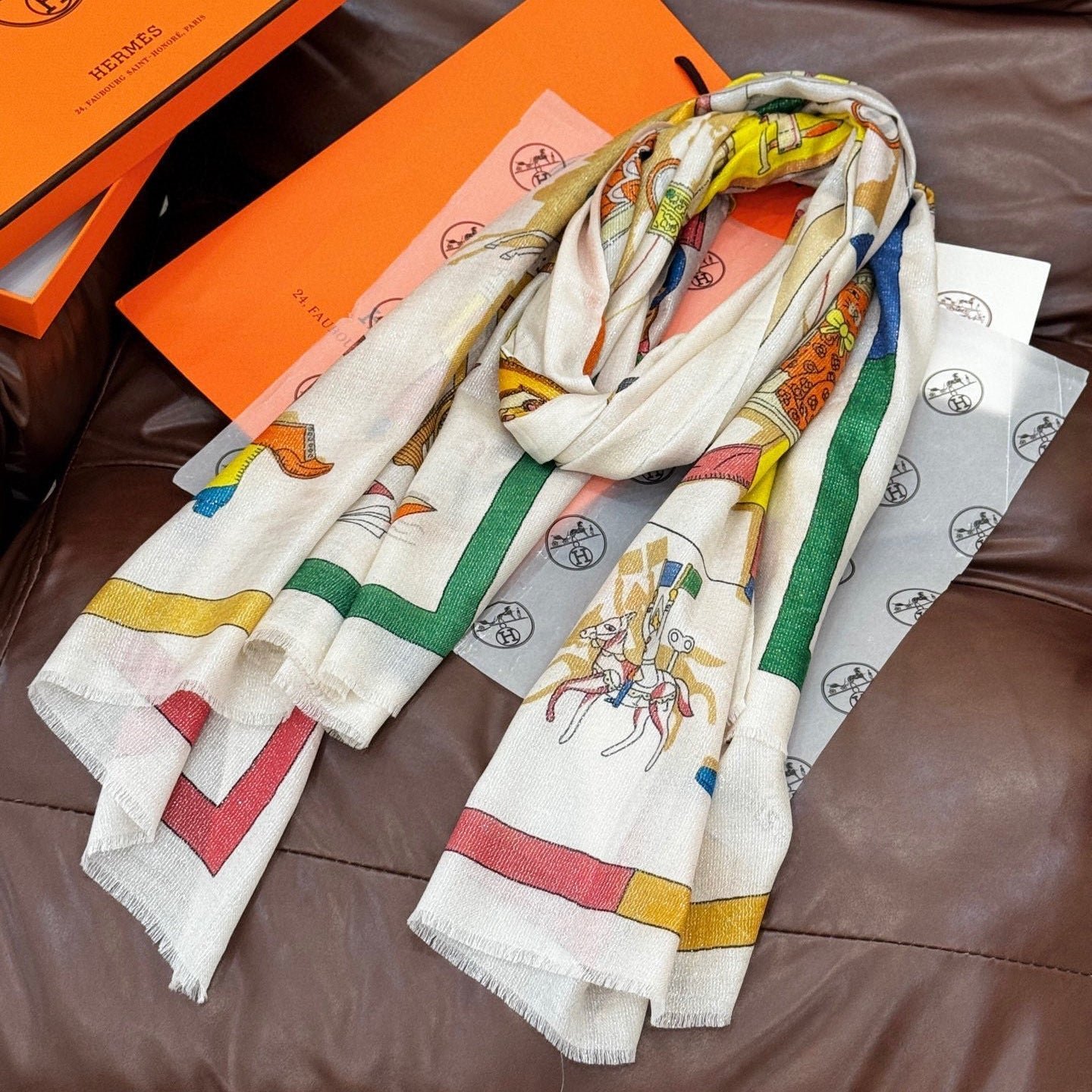 HERMES HERMES 25S SCARF 200 IN SILK 856443