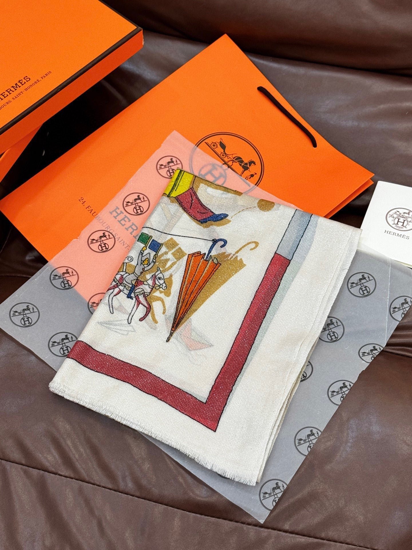 HERMES HERMES 25S SCARF 200 IN SILK 856443 - Image 8