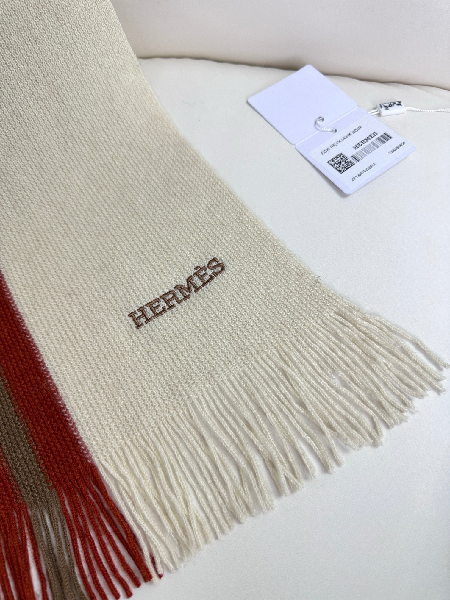 Hermès Cashmere Fringe Shawl - Image 7