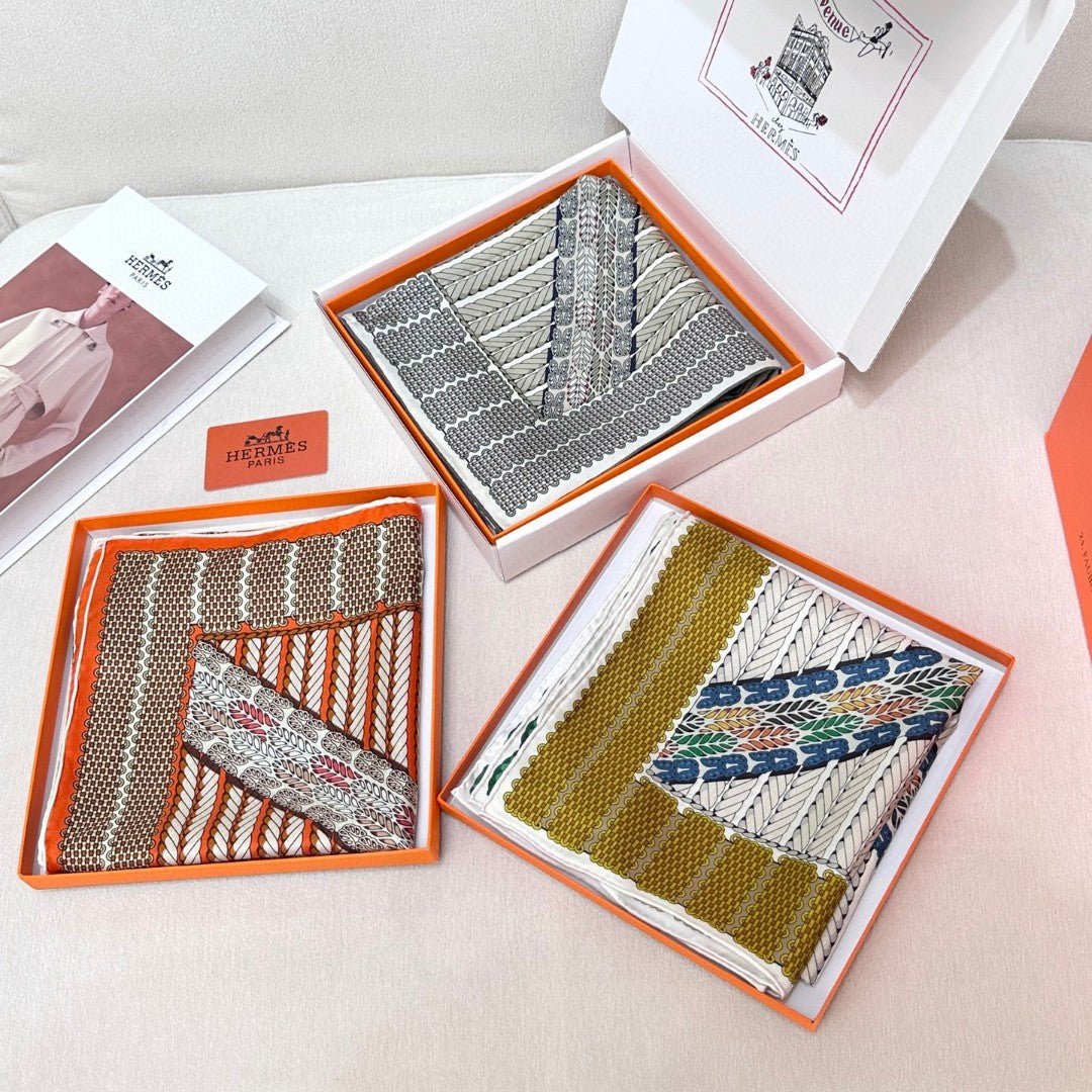 Hermès Silk Geometric Scarf - Image 9