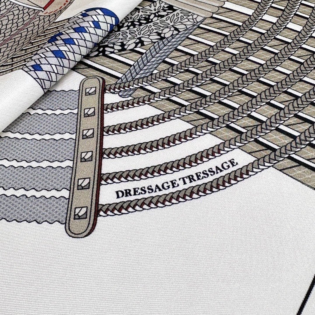 Hermès Silk Geometric Scarf - Image 7