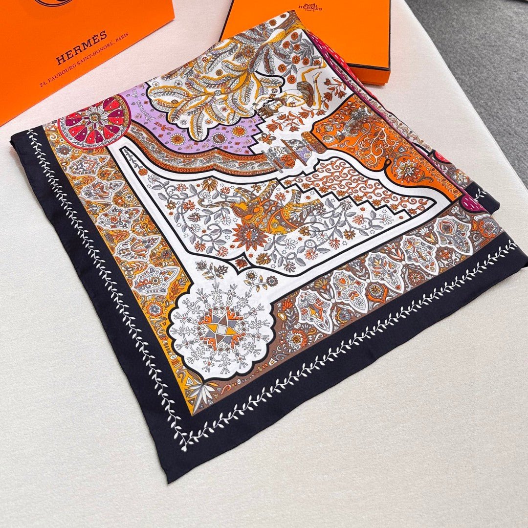 Hermès Paisley Silk Shawl - Image 9