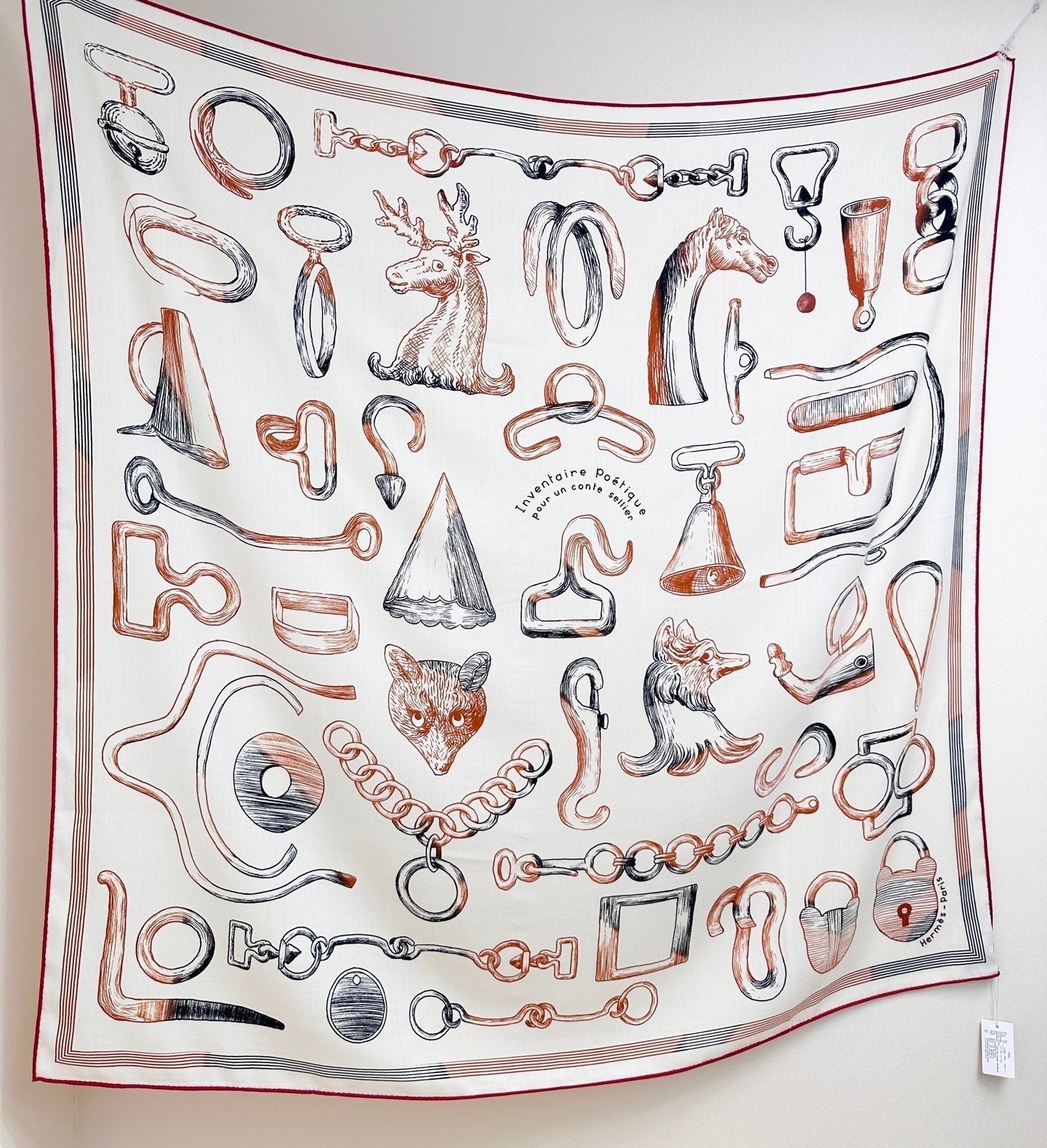 Alternative view of HERMES HERMES 25S SCARF 135 IN CASERE SILK 854592