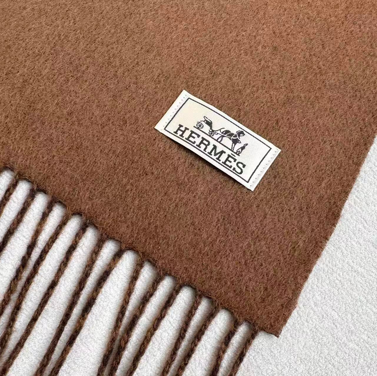 Hermès Embroidered Cashmere Scarf - Image 8