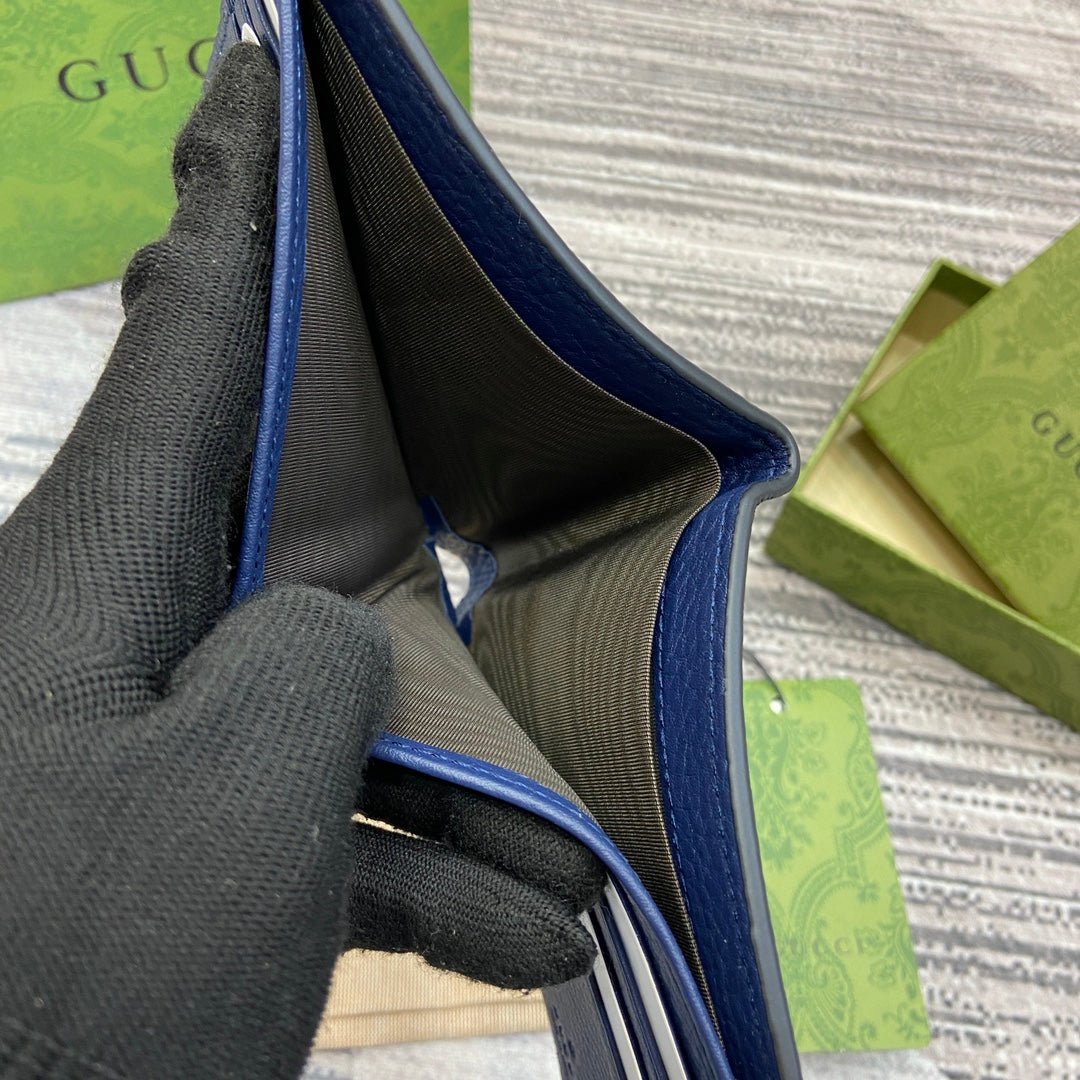GUCCI BIFOLD WALLET 11 IN CLASSIC BLUE CALFSKIN - Image 5