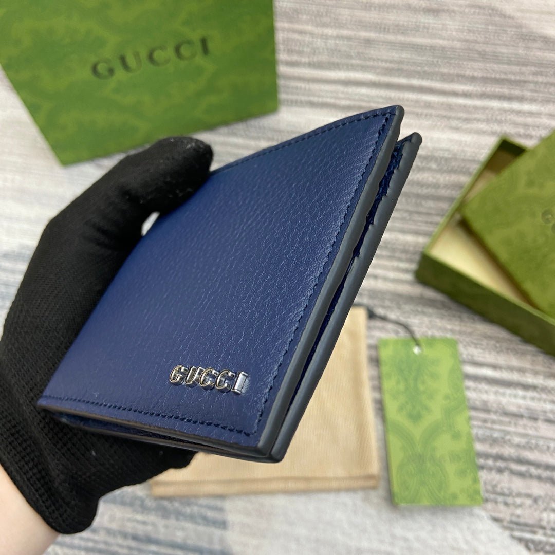 GUCCI BIFOLD WALLET 11 IN CLASSIC BLUE CALFSKIN - Image 8