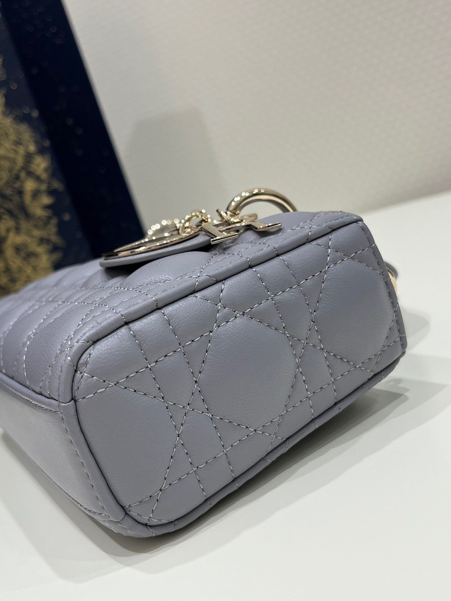 Dior Small D-Joy Bag 22 Grey Lambskin - Image 6