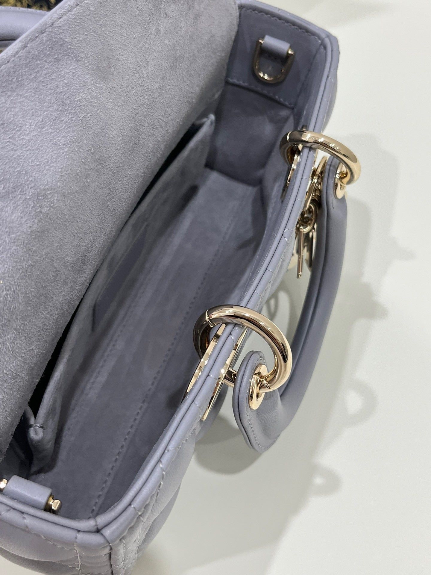 Dior Small D-Joy Bag 22 Grey Lambskin - Image 7