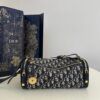 Dior East-West Cylindrical Bag Blue Jacquard Canvas