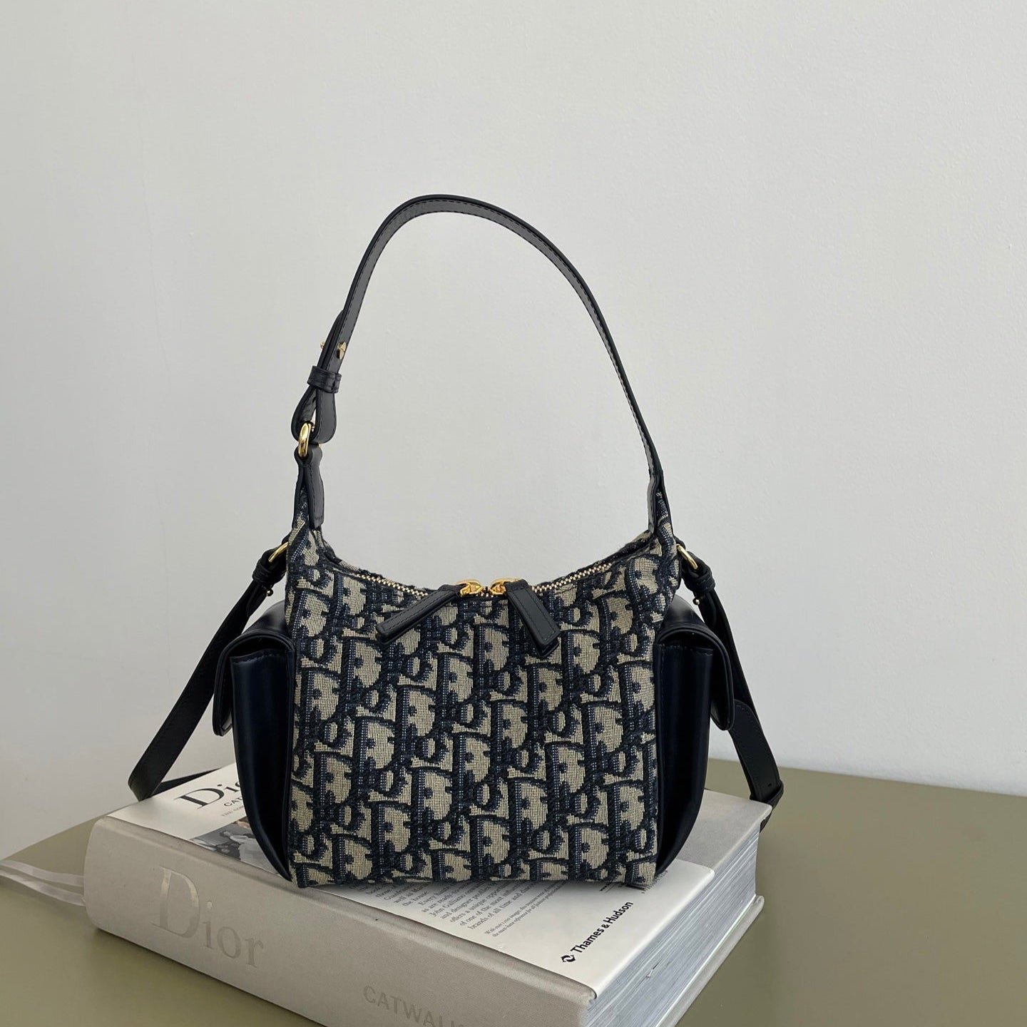 Dior Dream Canvas & Leather Drawstring Bucket Bag