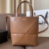 LOE 21 PUZZLE FOLD TOTE IN WARM DESERT SHINY CALFSKIN