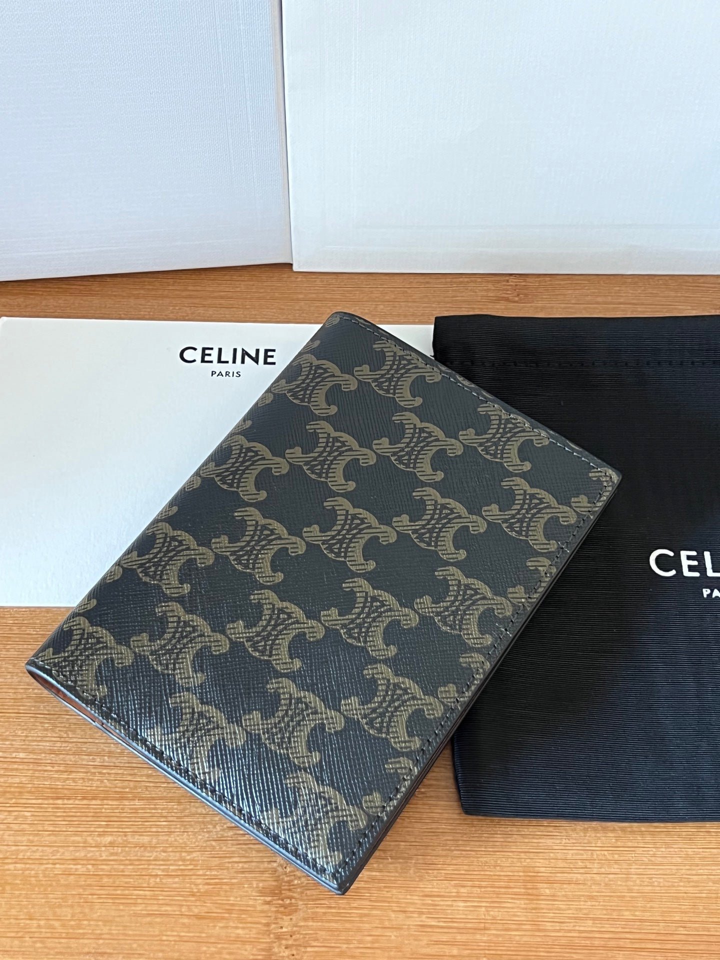 Alternative view of CELINE 25S PASSPORT HOLDER WITH LOGO PRINT 13 IN CALFSKIN