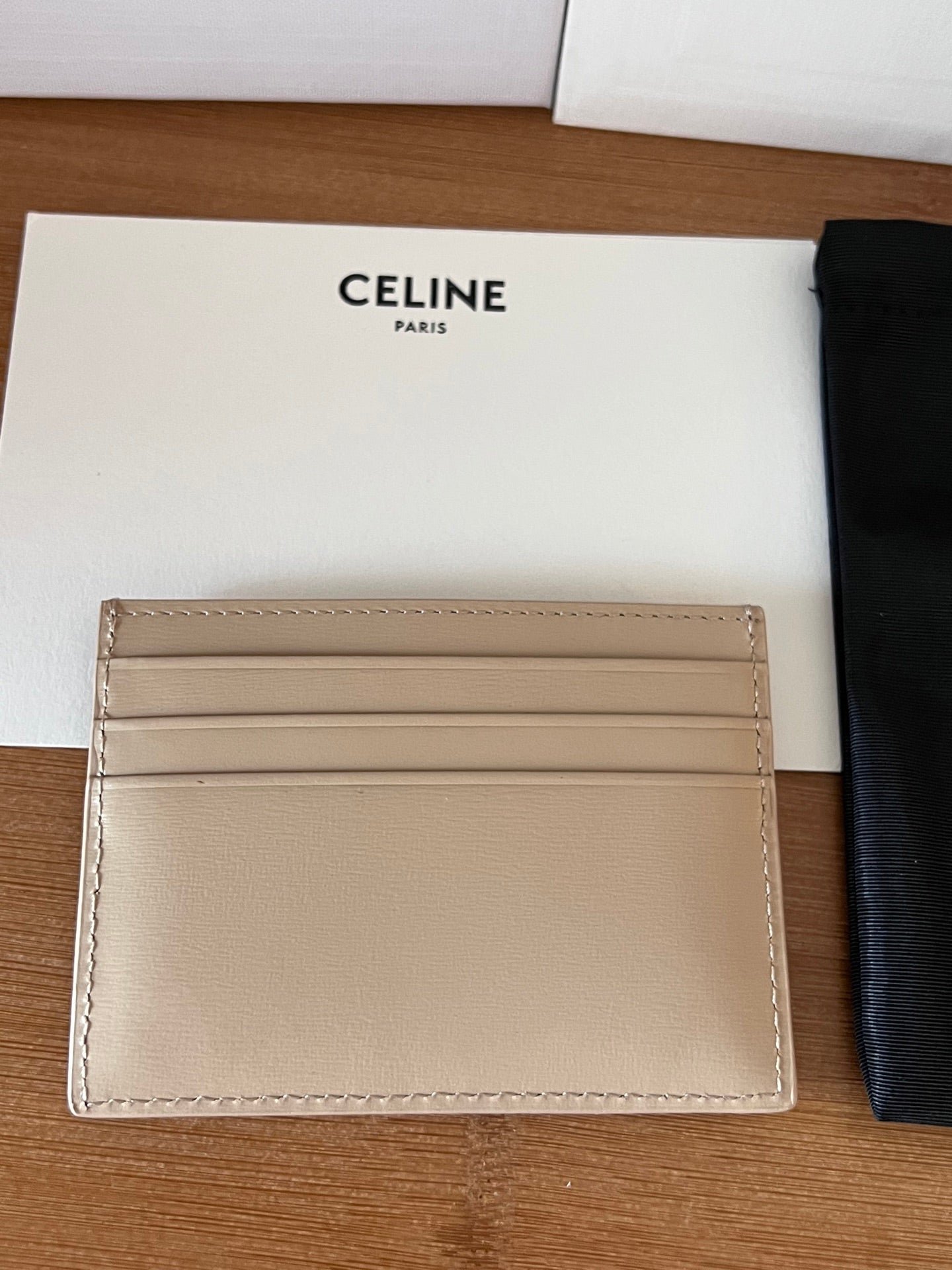 Alternative view of CELINE 25S CARD HOLDER WITH TRIOMPHE LOGO 11 IN NUDE CALFSKIN