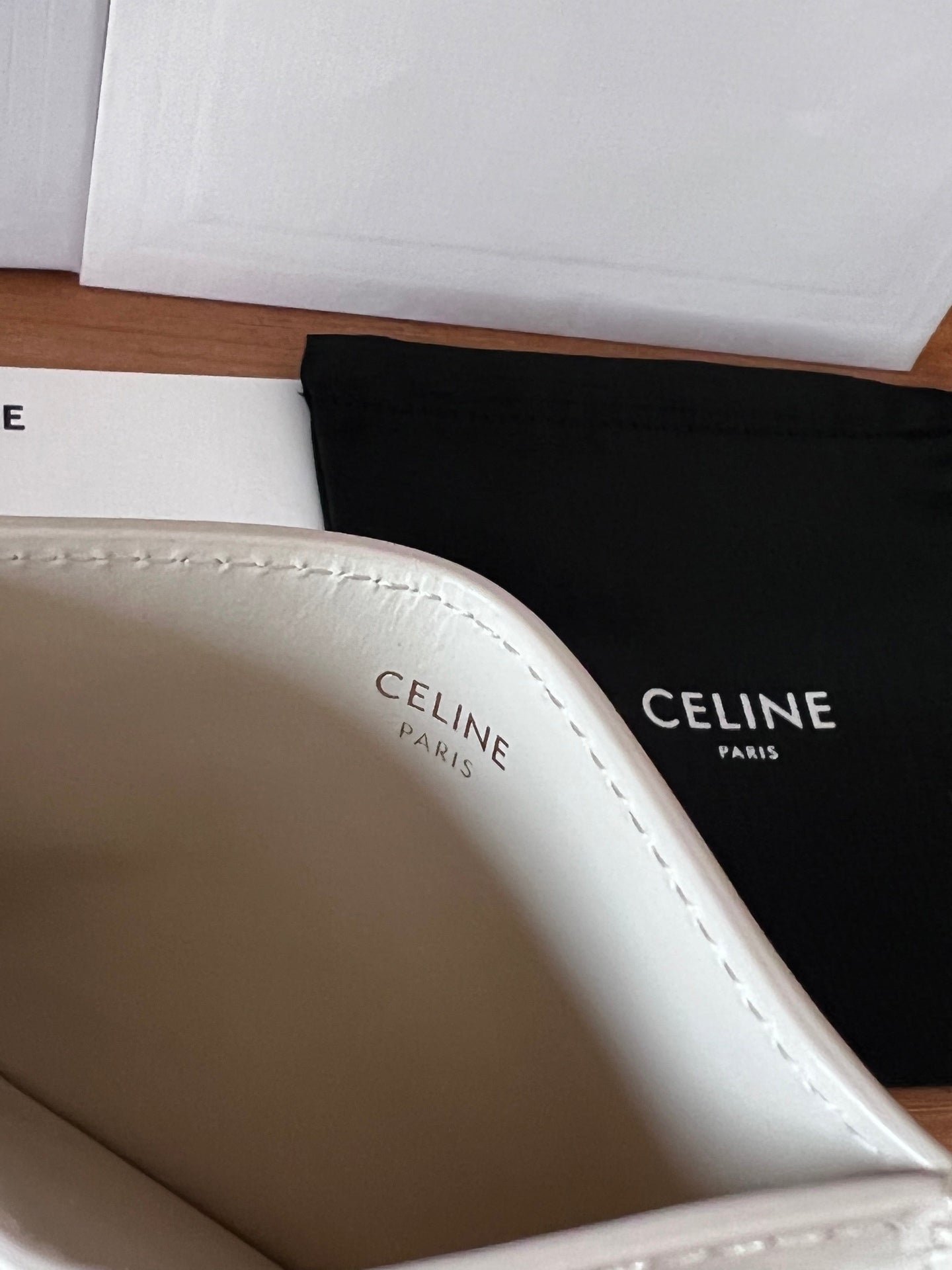 CELINE White Triomphe Card Holder - Image 6