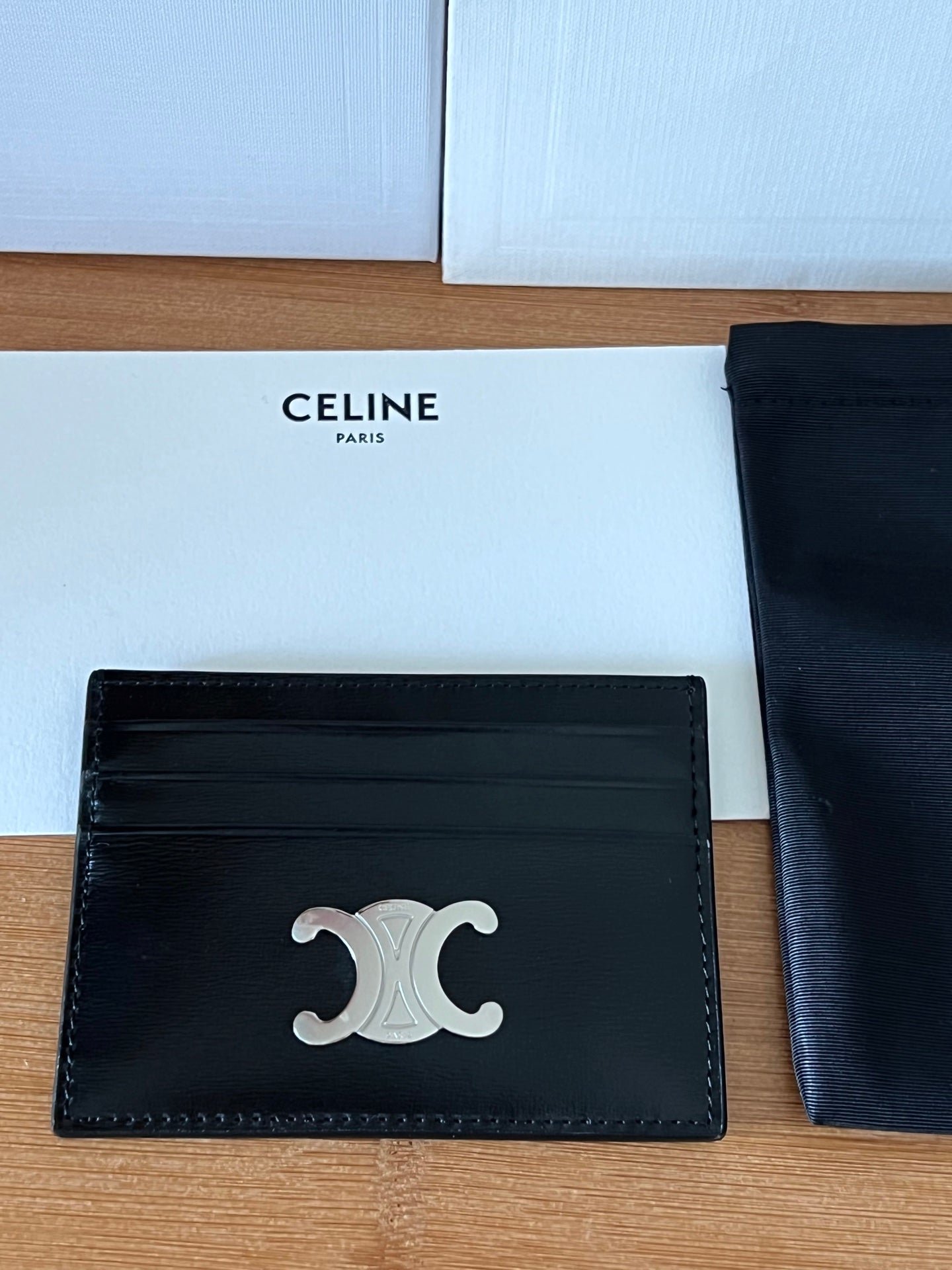 CELINE Black Triomphe Card Holder - Image 3