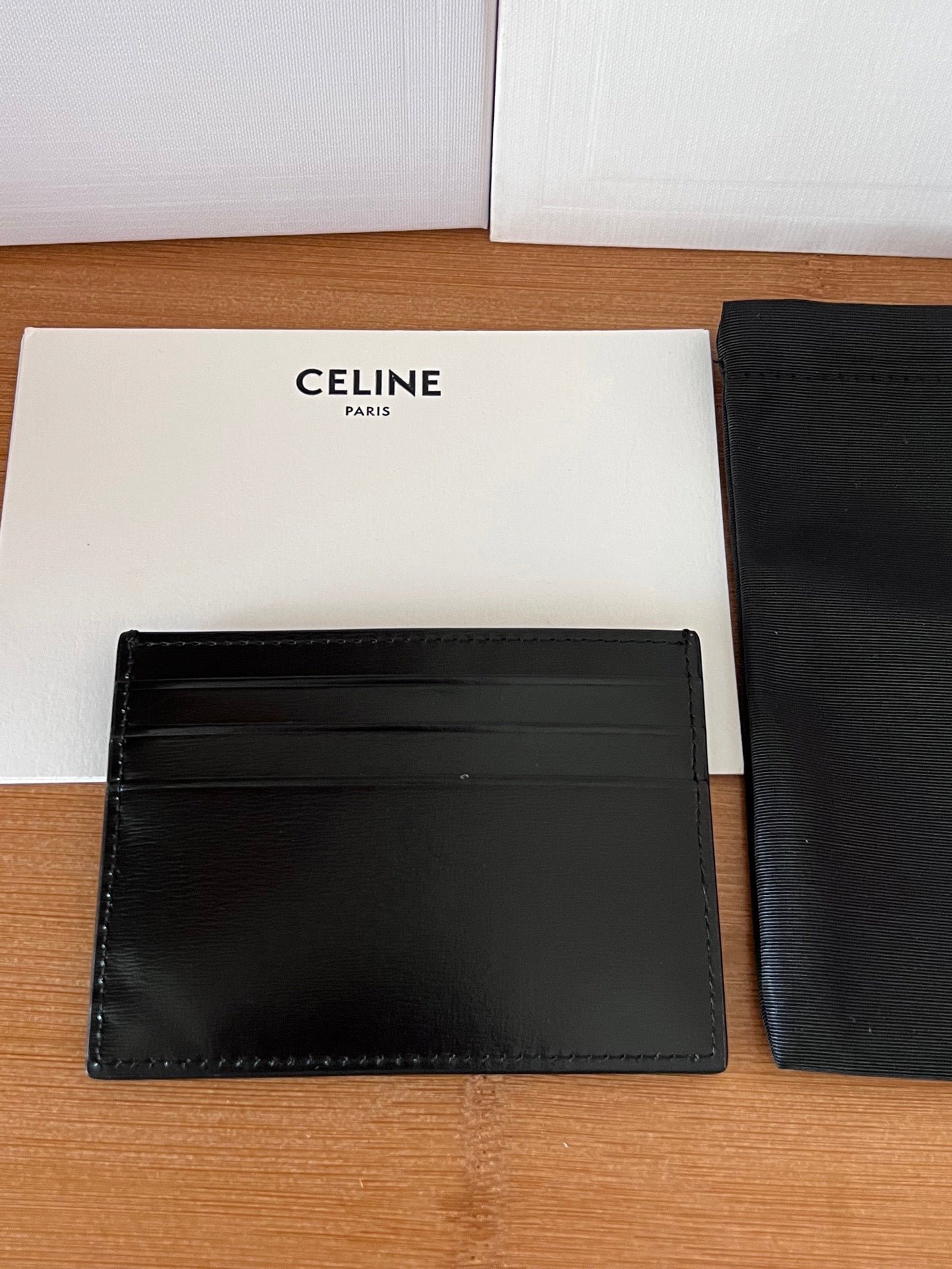 Alternative view of CELINE 25S CARD HOLDER WITH TRIOMPHE LOGO 11 IN BLACK GLOSSY CALFSKIN
