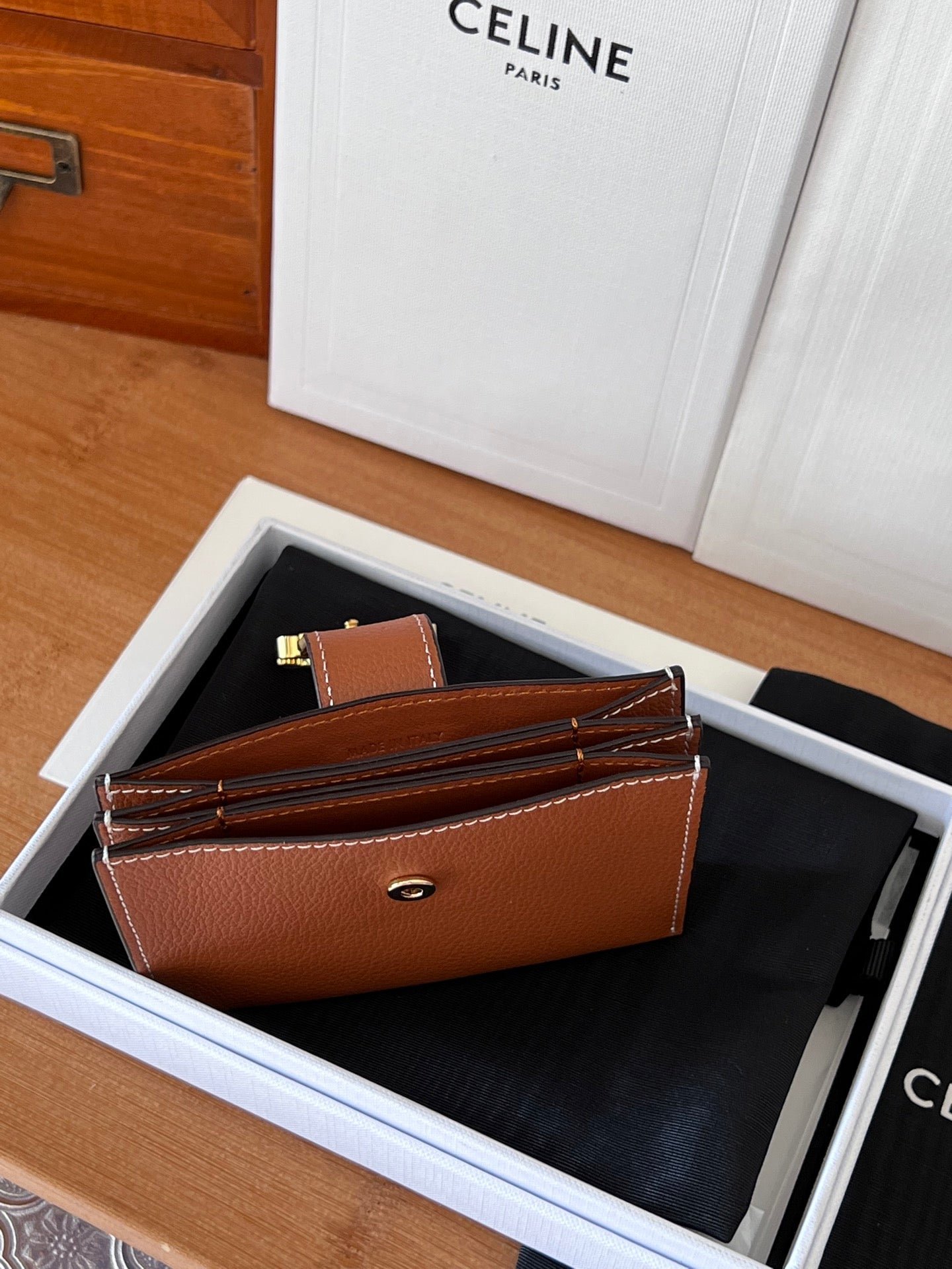 CELINE Tan Triomphe Card Holder - Image 5
