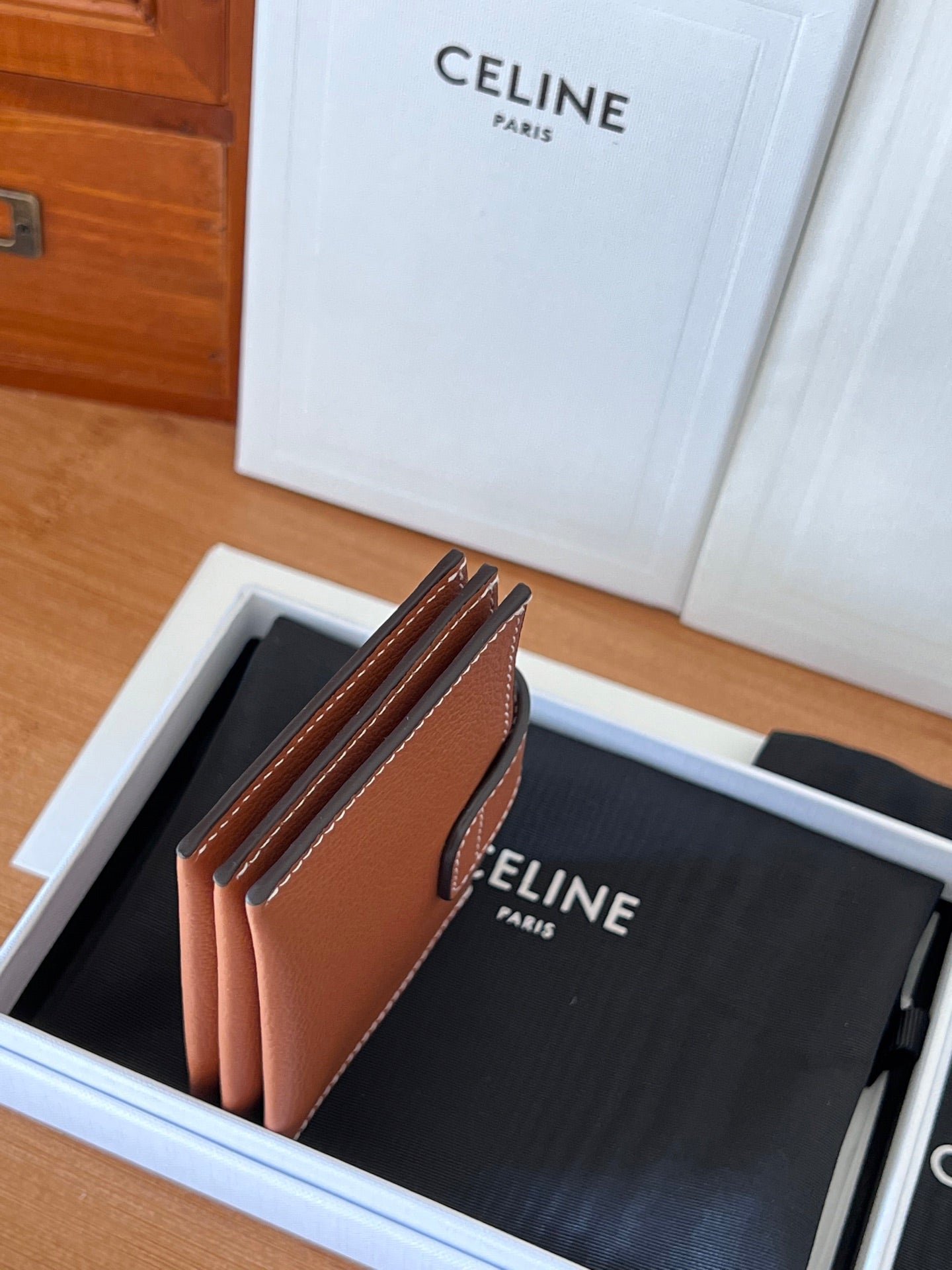 CELINE Tan Triomphe Card Holder - Image 4