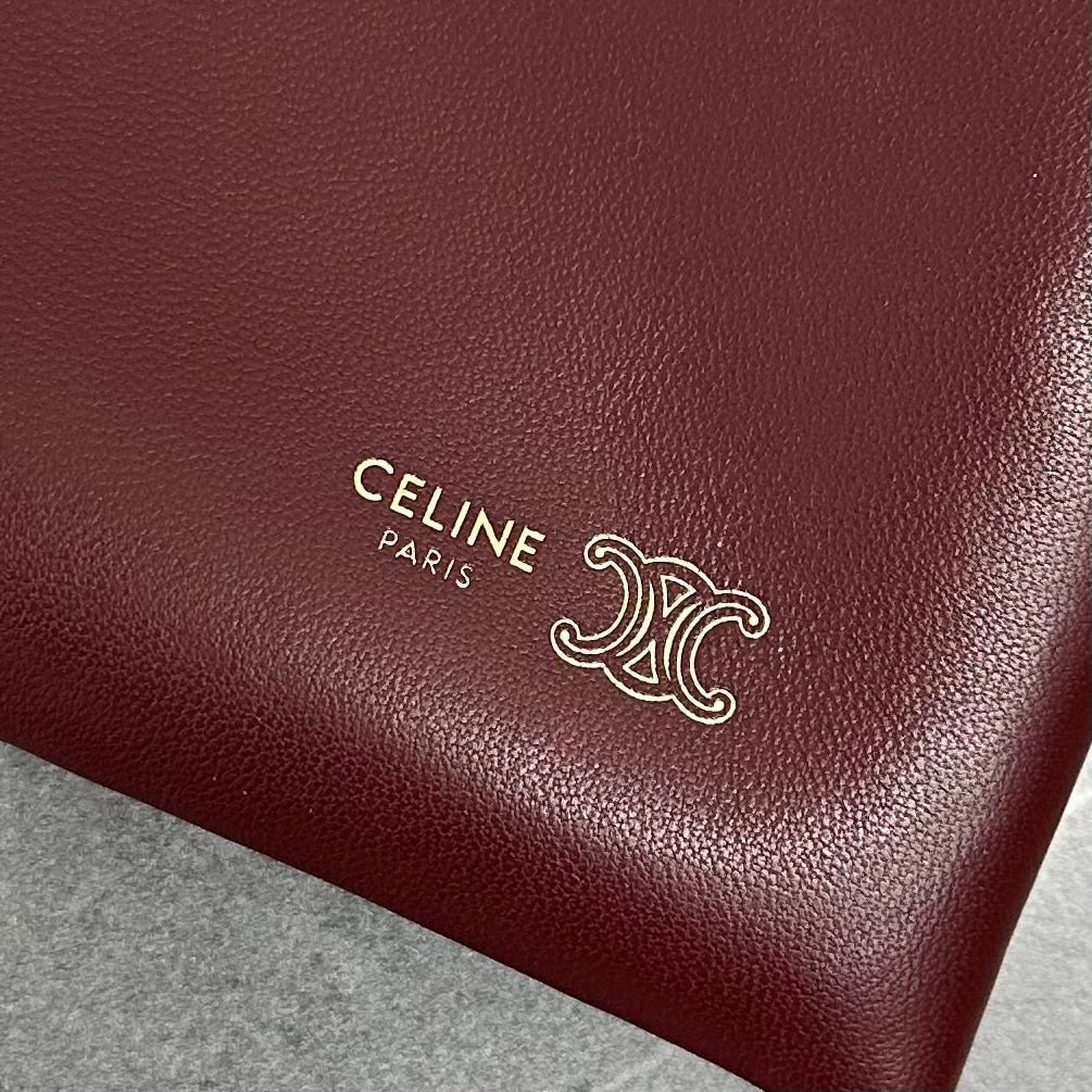 Celine Crystal Burgundy Lambskin Pouch - Image 8
