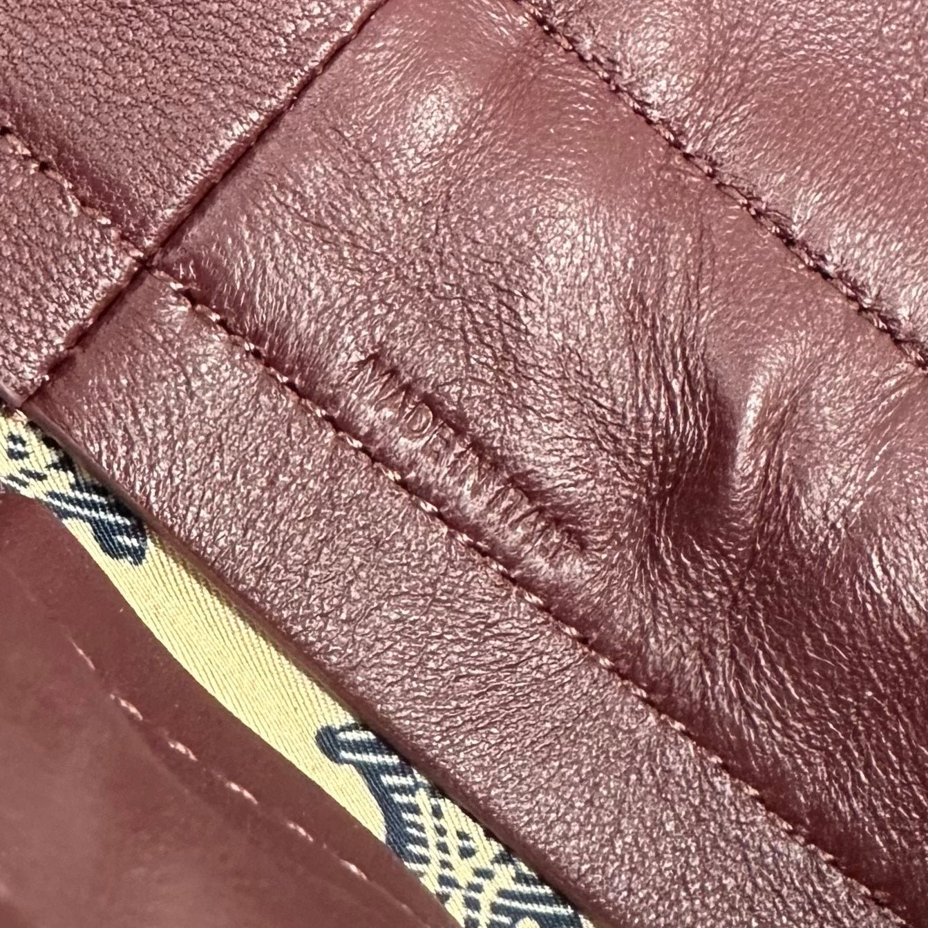 Celine Crystal Burgundy Lambskin Pouch - Image 4