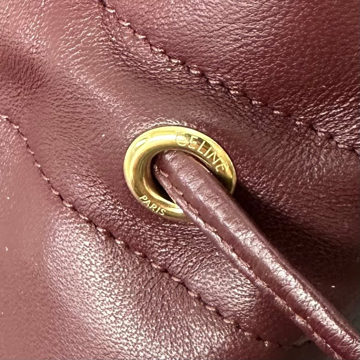 Celine Crystal Burgundy Lambskin Pouch - Image 6