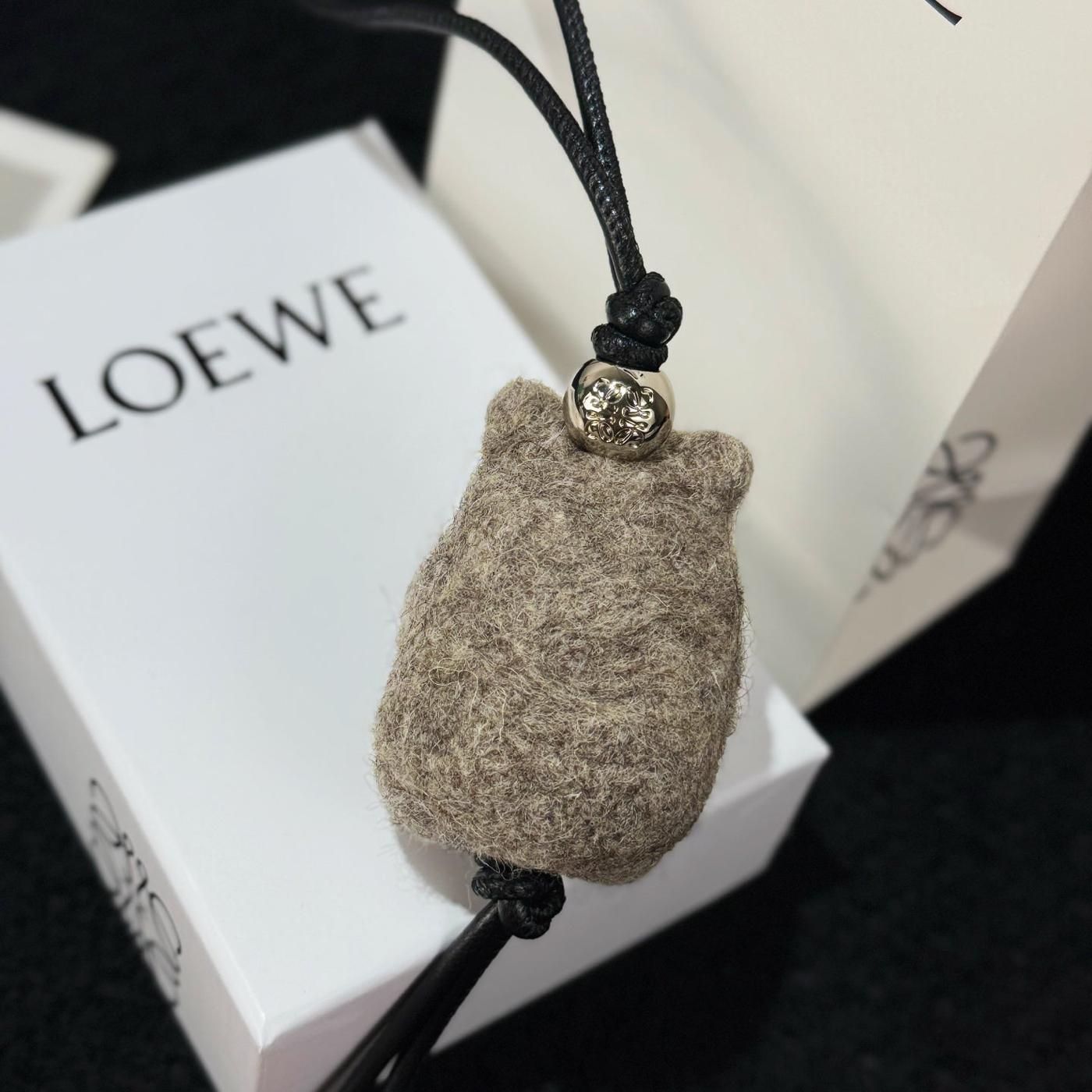 Alternative view of Loewe Animal Charm Gray Felt and Calf