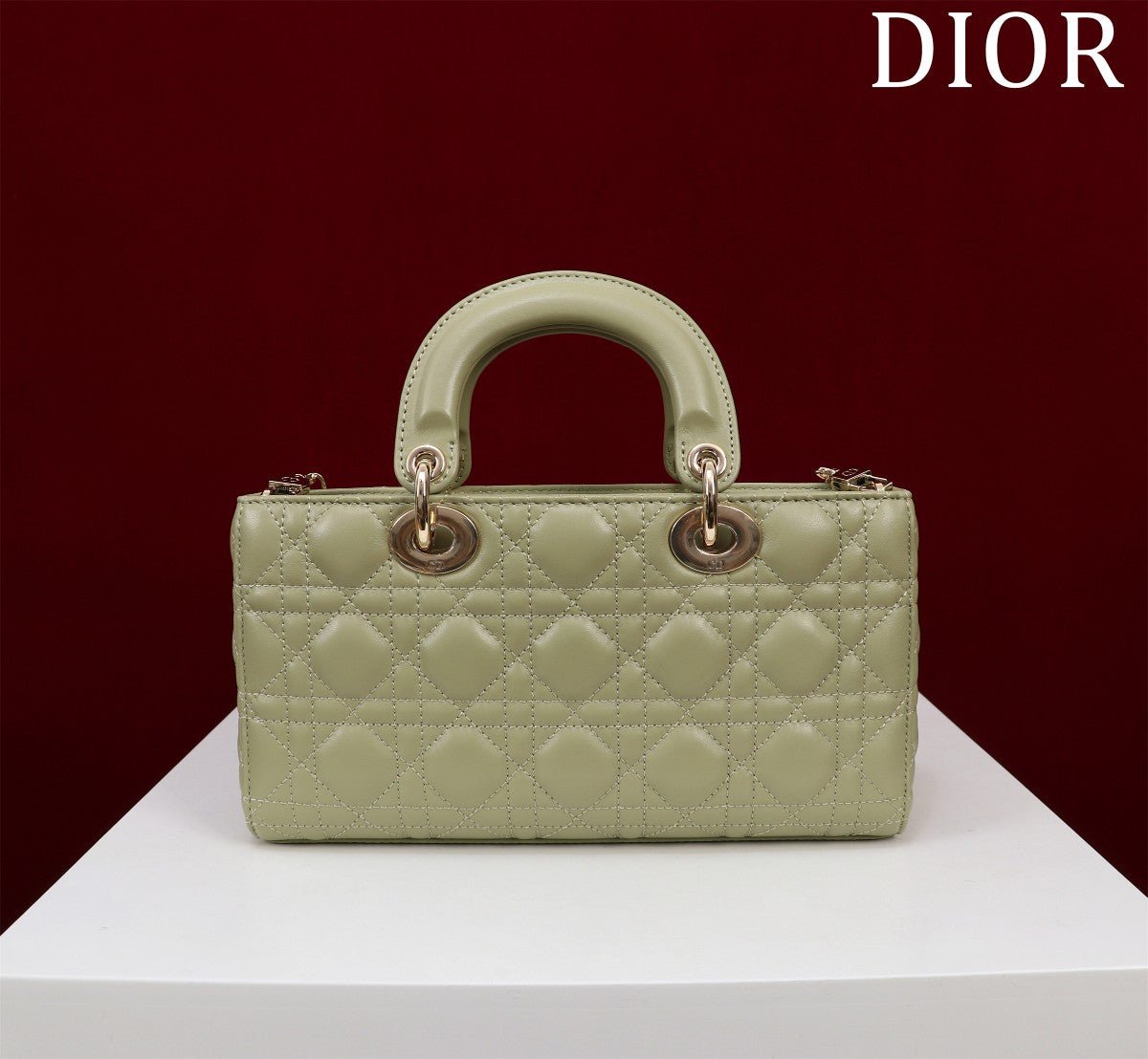 Alternative view of Dior Medium Lady D-Joy Khaki Green Lambskin Bag
