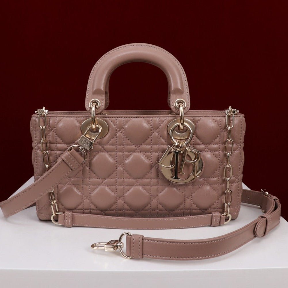 Dior Lady D-Joy 26 Chocolate Lambskin Shoulder Bag