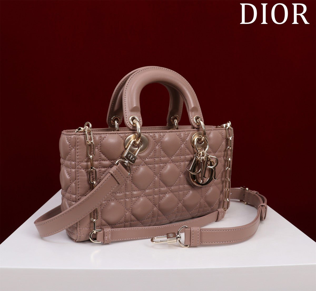 Alternative view of Dior Lady D-Joy 26 Chocolate Lambskin Shoulder Bag