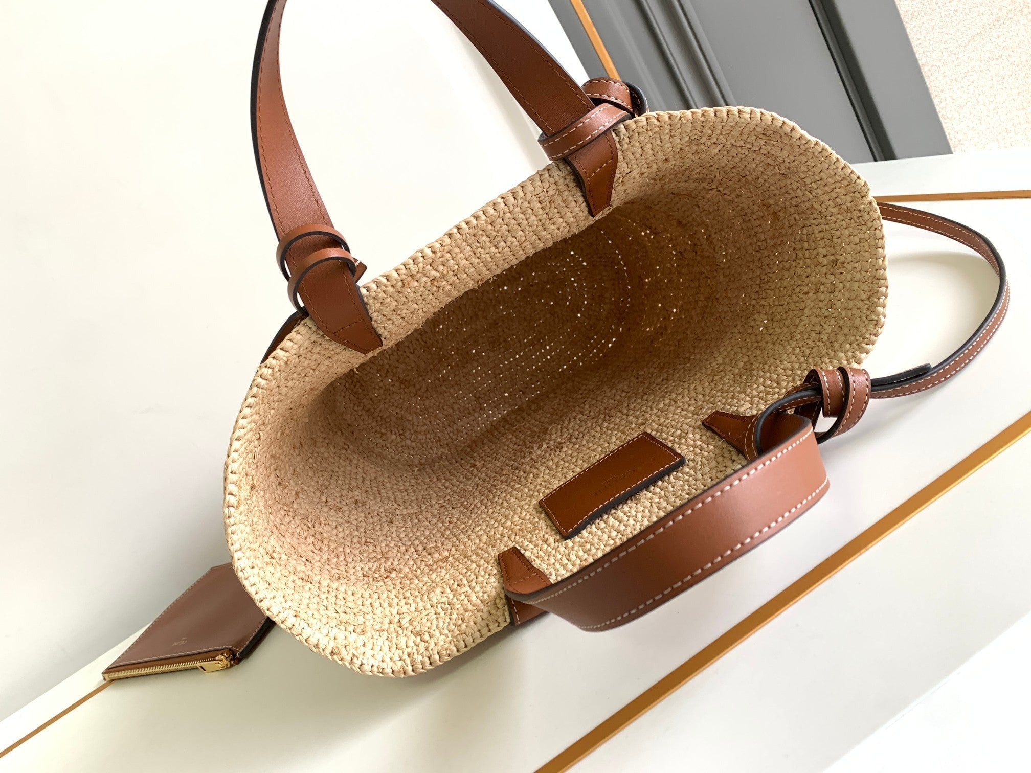 Celine Teen 21 Brown Raffia Bag - Image 7