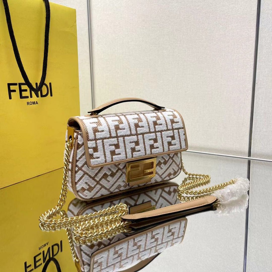 Alternative view of Fendi Baguette 24 Wool Raffia Calfskin Trim Bag
