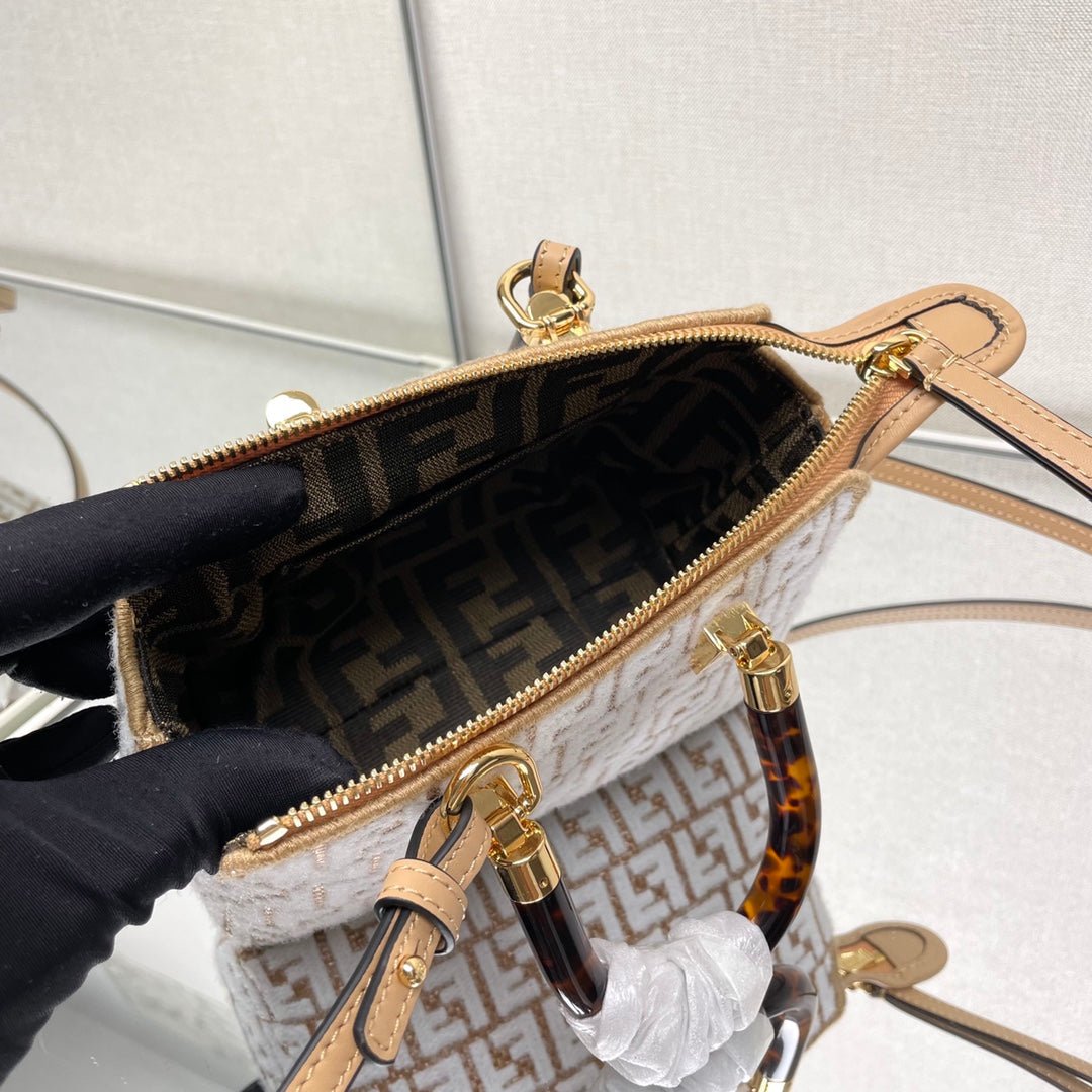 Fendi By The Way Mini 18 Wool Raffia Calfskin Trim - Image 8