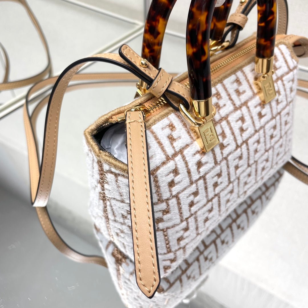 Fendi By The Way Mini 18 Wool Raffia Calfskin Trim - Image 4