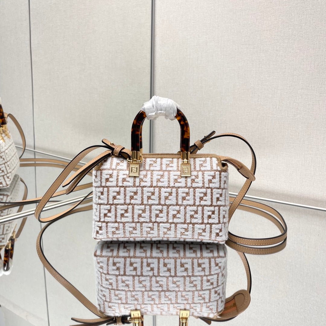 Fendi By The Way Mini 18 Wool Raffia Calfskin Trim