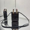 Fendi Mini Sunshine Brown Raffia Black Wool