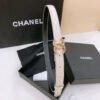 Chanel Ivory Quilt Gold Belt