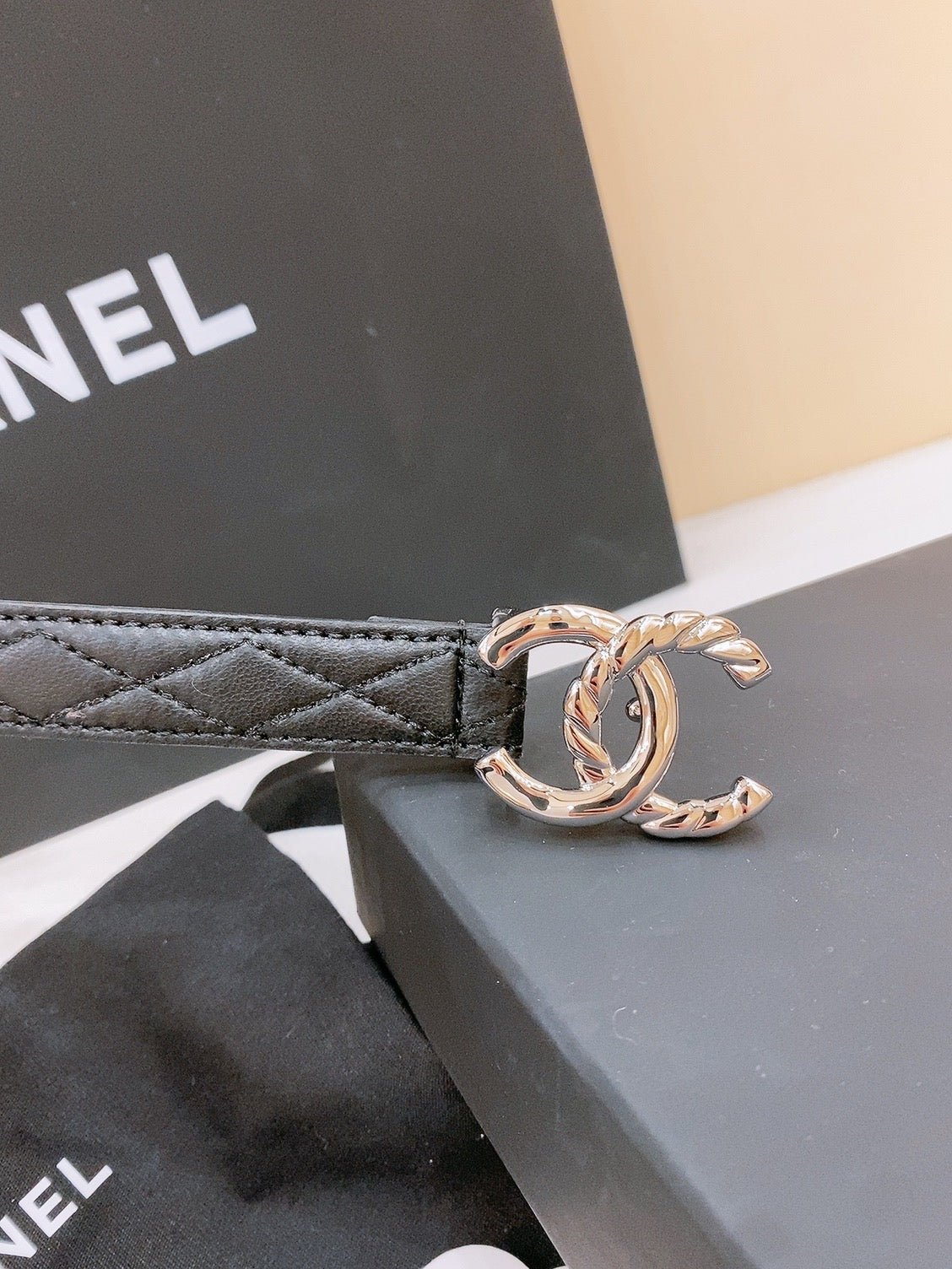 Alternative view of Chanel Quilt Silver Leather Belt