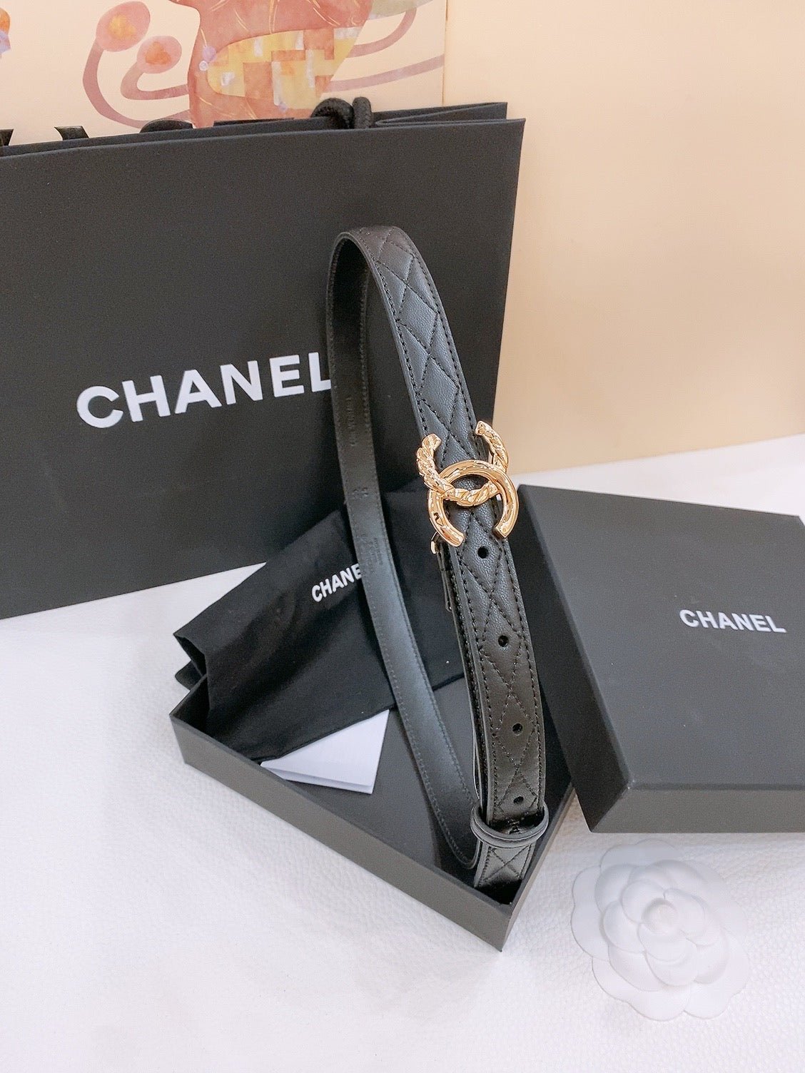 Alternative view of Chanel Quilt Gold Leather Belt