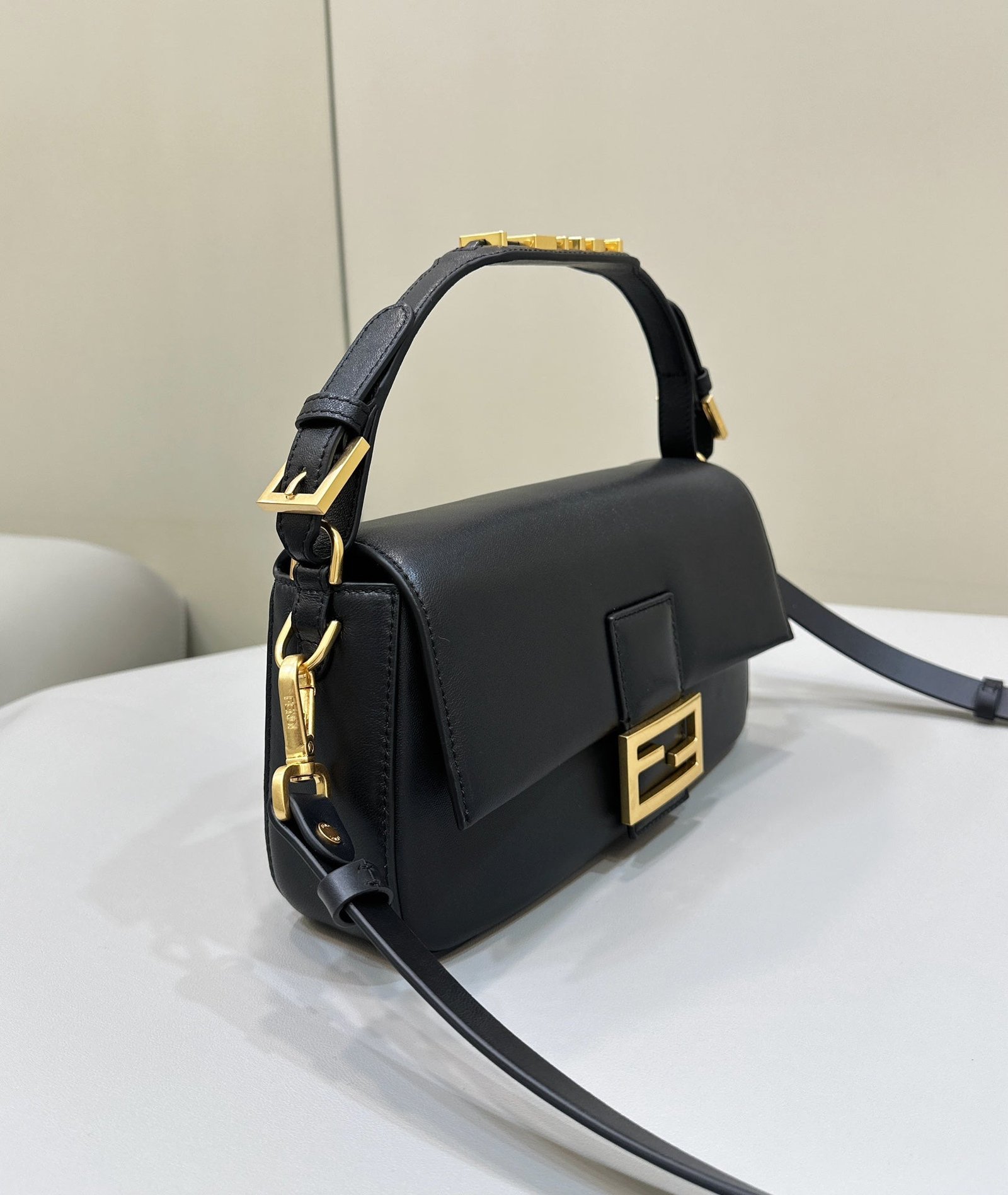 Alternative view of Fendi Baguette 27 Black Smooth Calfskin