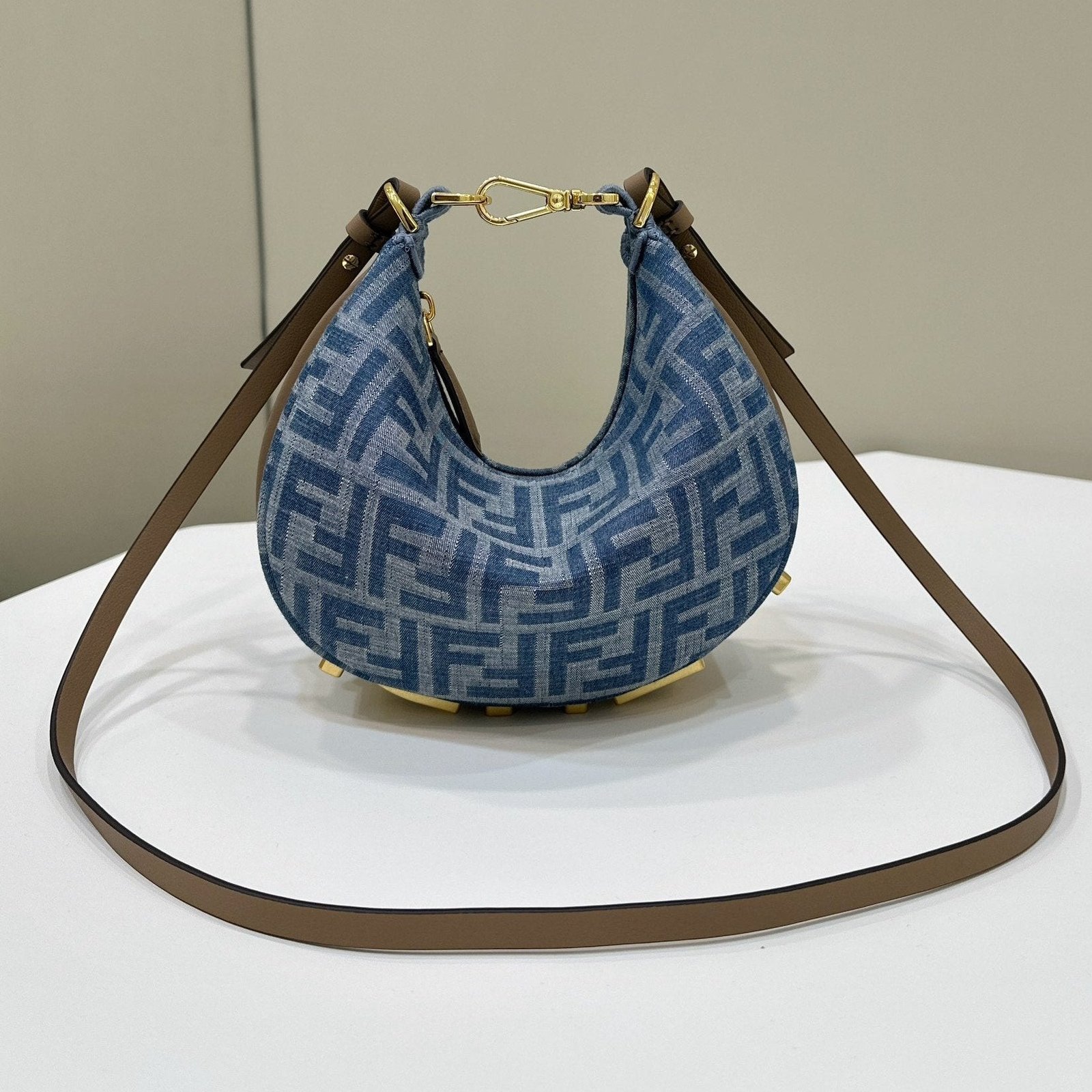 Fendi Fendigraphy Mini 20 Aegean Blue Denim