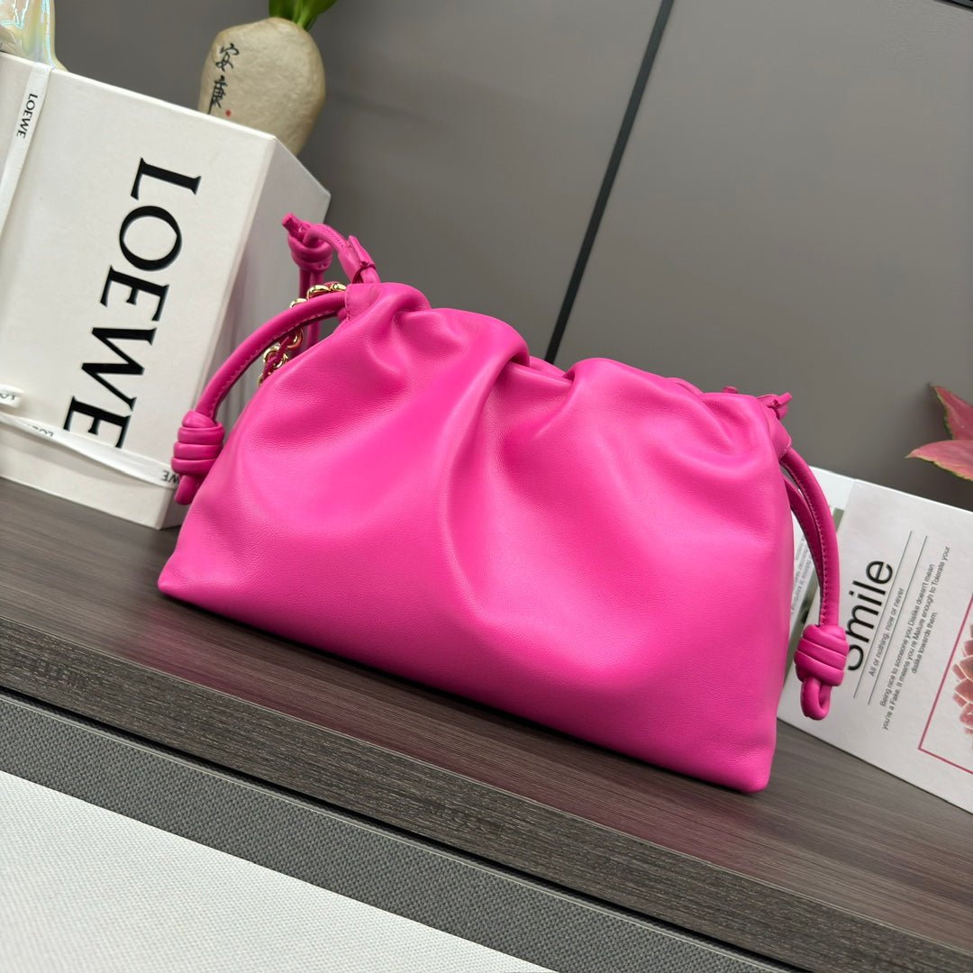 Alternative view of LOE MEDIUM 30 FLAMENCO PURSE BUCKET IN FUSICA PINK LAMBSKIN