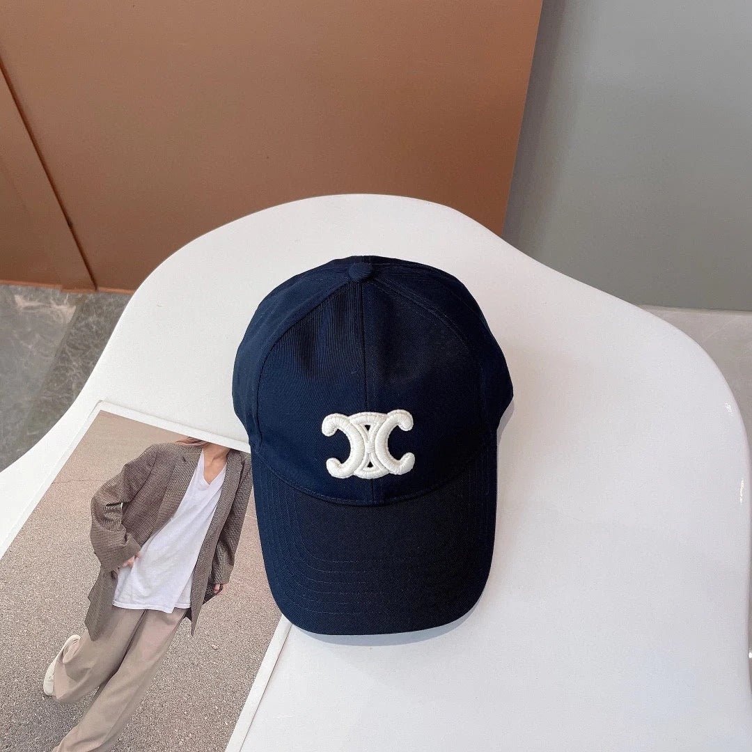 Celine Triomphe Black Canvas Baseball Cap