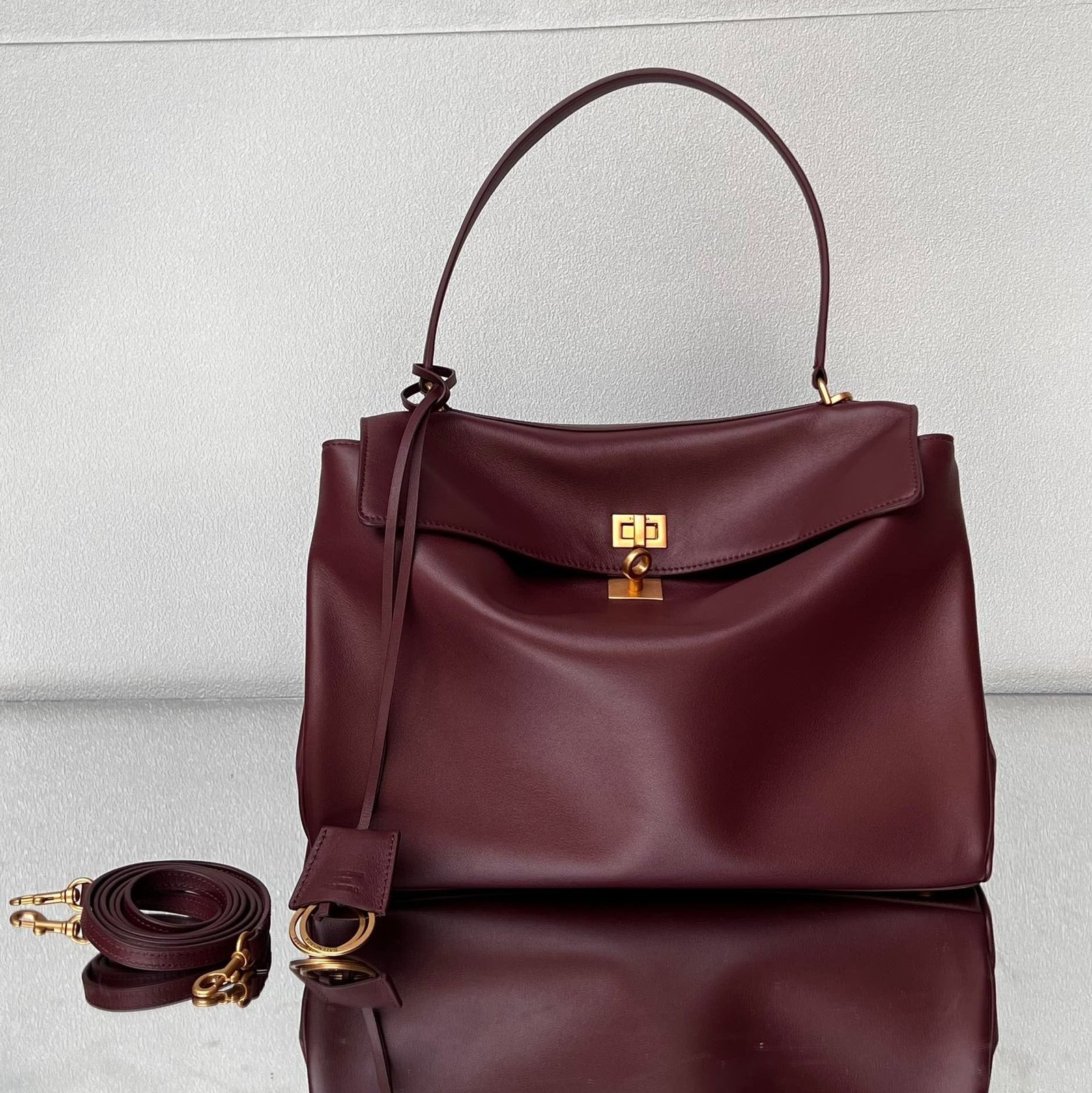 Balenciaga Rodeo 35cm Burgundy Calfskin