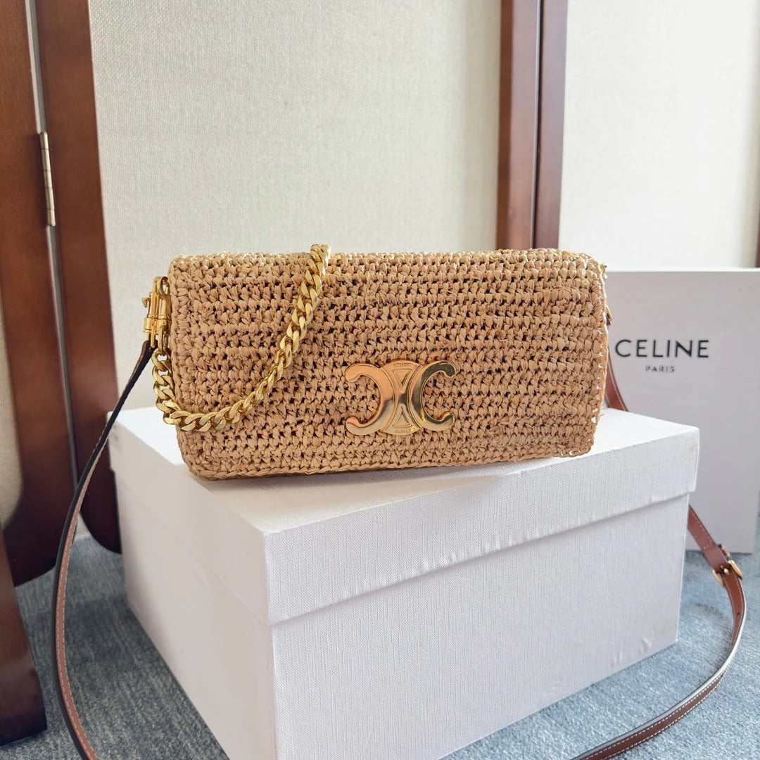 Celine Multi 23 Brown Raffia Bag