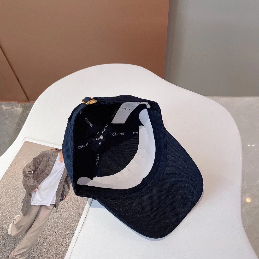 Celine Triomphe Black Canvas Baseball Cap - Image 4