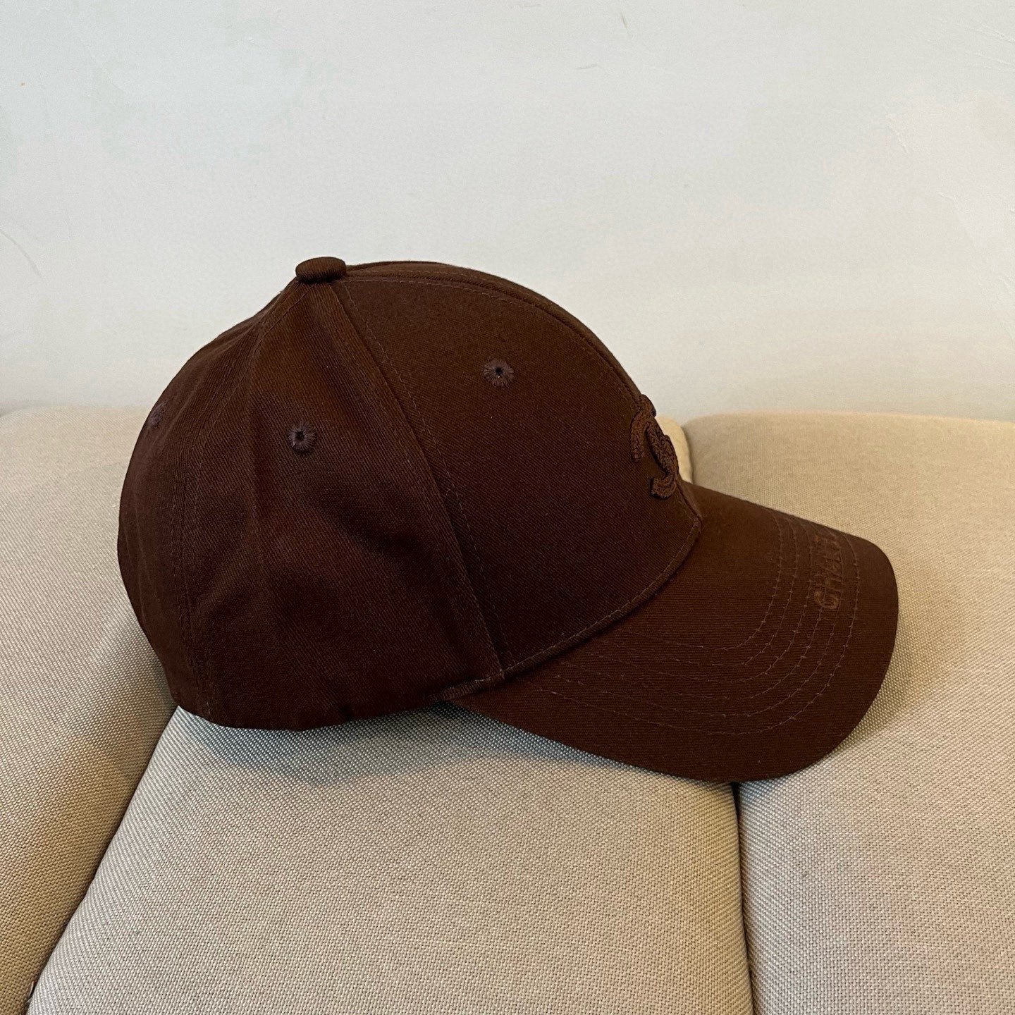 BASEBALL HAT IN DARK CHOCOLATE COTTON 672895 - Image 3